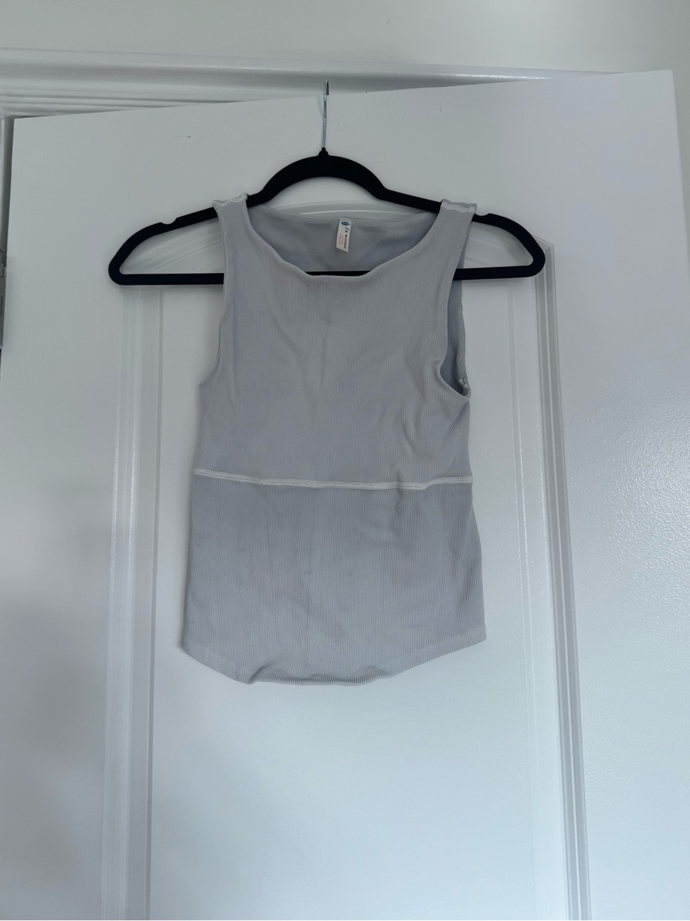 FP Movement by Free People Light Gray Ribbed Tank Top
